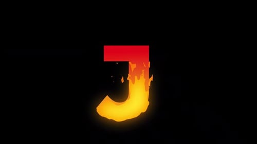 Animated Fire Fluid Effect Letter J