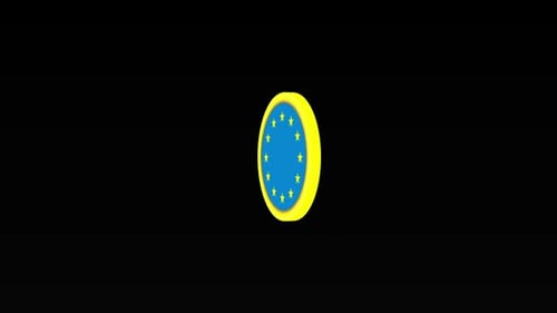 Animated European Union Flag Rotating Icon