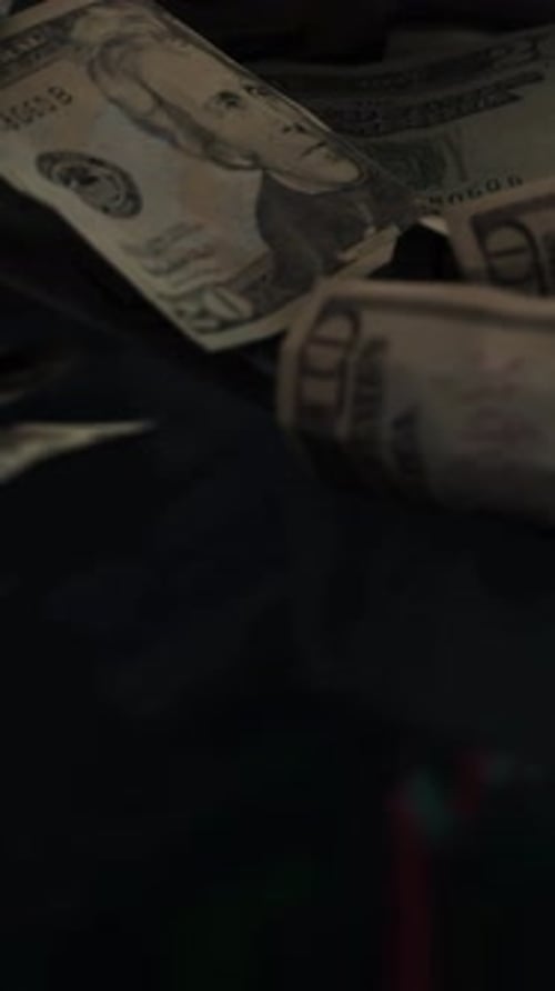Dollar Bills Close Up Trading Background Vertical
