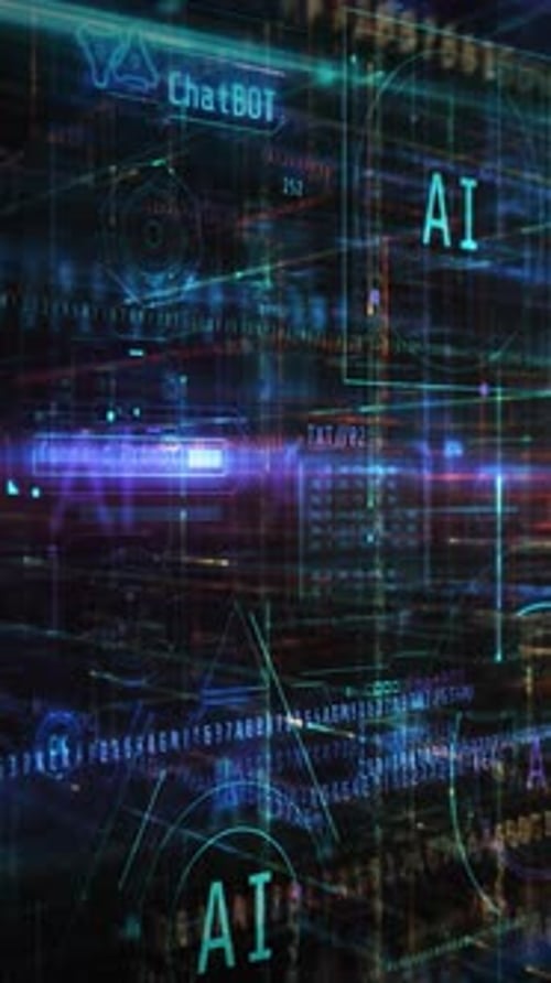 Hintergrund mit Deep 3D Digital Space of AI