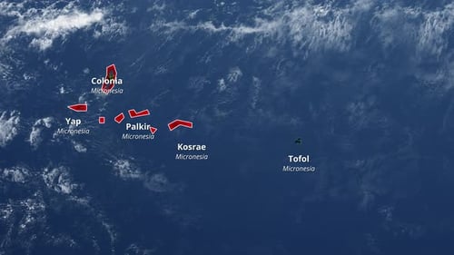 Animated Map Reveal of Micronesia Islands