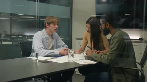 Three Diverse Business Colleagues Partners Office Managers Coworkers Male Female Teamwork Guys Girl