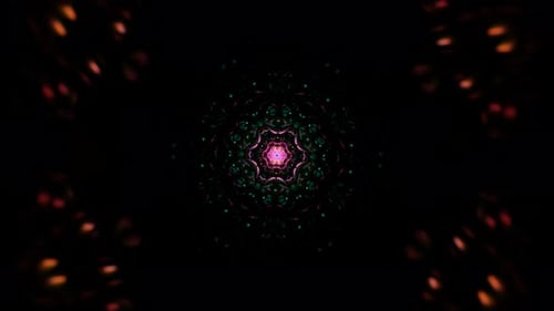 Abstract VJ Background With Neon Rotations And Light Vibrations