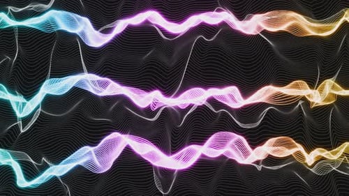 Glowing Abstract Waves Data Flow Technology Background