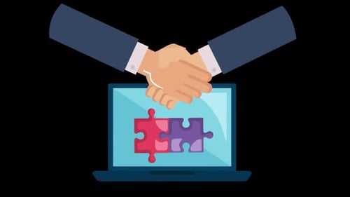 Handschlag von Geschäftsleuten, Partnern und Geschäftsleuten auf Alpha Channel