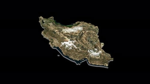 Animation de carte de pays 3D de l'Iran Alpha transparente