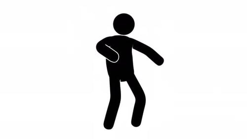 Pictogram man demonstration of strength - double biceps.