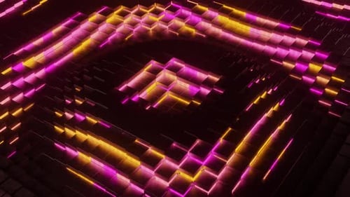 Purple and yellow abstract background. Looped animation