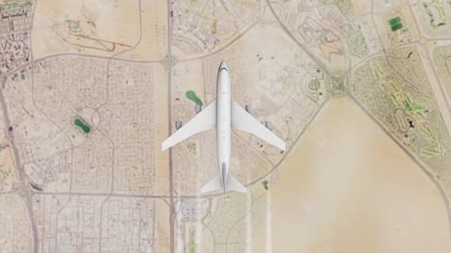 Airplane Flight View From Top