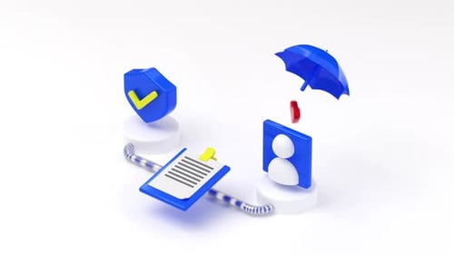 Animated 3D Icons for Health and Insurance Protection