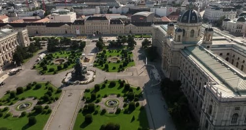 Aerial View of Maria Theresia Monument and Museums Quartier Maria Theresien Platz Art History