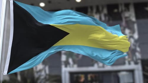 Bahamas Wavy Flag In The Wind Waving Official Flag 4K