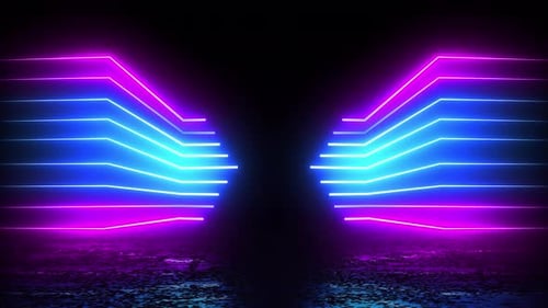 Abstract Neon Glowing Lights Stage Video Background Loop 4K