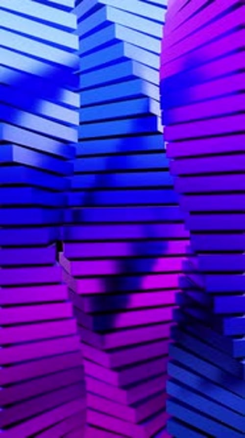 Many lines are made from folded strips. Looped animation