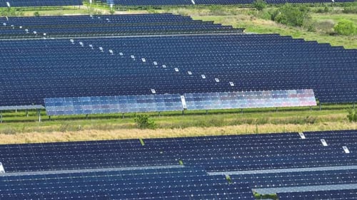 Renewable Electricity with Zero Emission Sustainable Electric Power Plant with Many Rows of Solar