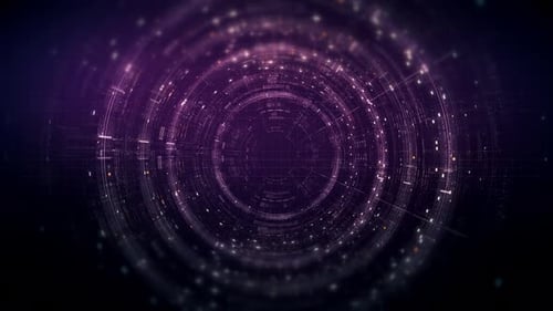 Futuristic Digital Tunnel Background with Data Elements