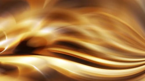 Luxury abstract curvy stripes yellow-gold animation