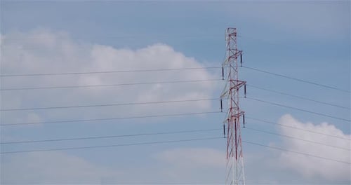 Time Lapse of Clouds with Power Pole Background