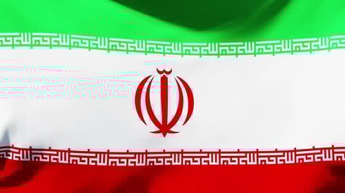 Realistic Waving Flag of Iran Motion Background