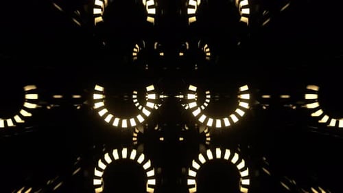 Light Yellow Huge Rotating Gears With Neon Elements Background Vj Loop In 4K