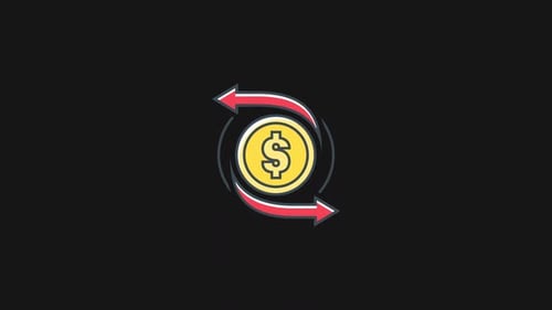 Animated Dollar Coin Financial Exchange Cycle Icon