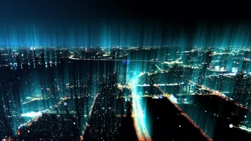 smart Connected city skyline. Futuristic network concept, city Technology.