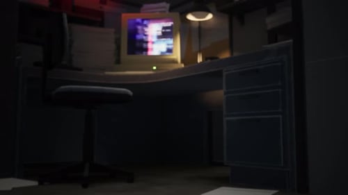 Hacking A Computer System In A Dark Office