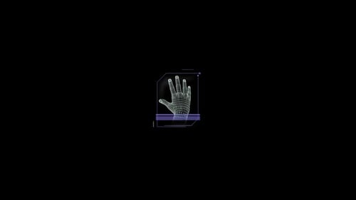 HUD Element Animation of Human Hand Scanning