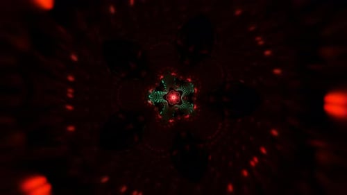 Padrões psicodélicos giram em luzes de néon em um fundo de VJ hipnótico e perfeito