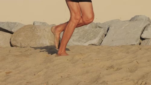 Experience the Joy of a Barefoot Walk on the Sandy Beach During a Beautiful Sunset