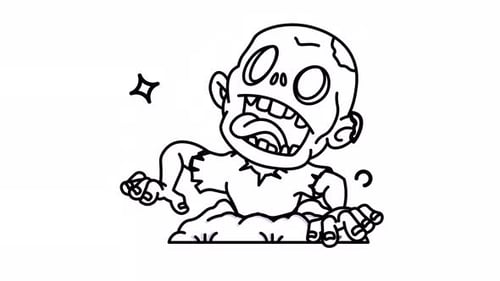 Cartoon Zombie Character Crawling Animation for Halloween