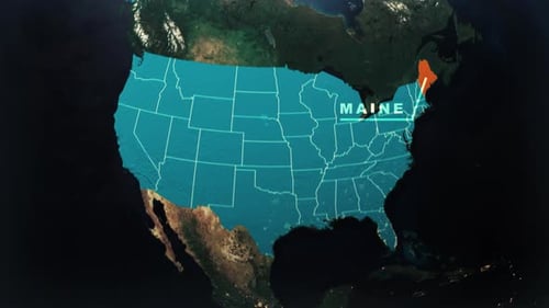 World Map USA States Highlight Animation