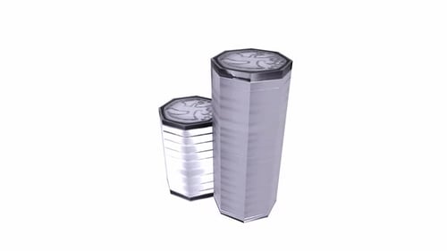 Stacks of Shiny Silver Coins