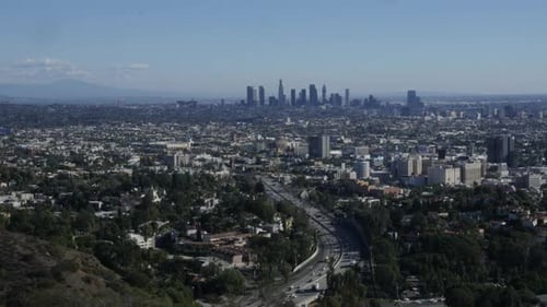 Downtown Los Angeles time lapse in California USA shot in 4k high resolution
