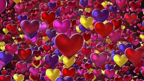 Lebendige 3D-Herzanimation mit Zoombewegung für Valentin