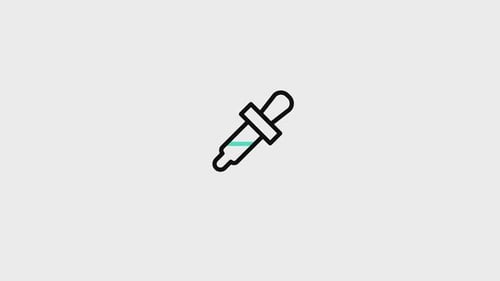 Animated Flat Design Dropper Icon with Falling Liquid Drop
