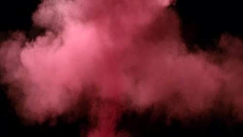 Collider Collection: Blue and red colored powder with the upward explosion effect on a black backgro