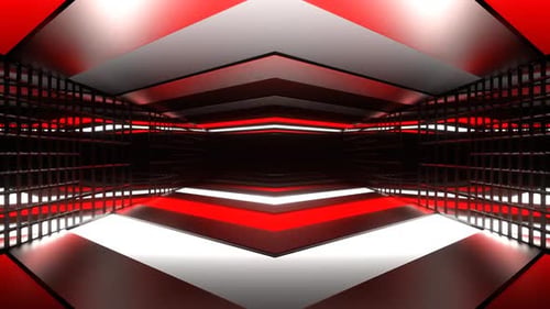 Rot-weißer Führungstunnel-Hintergrund Vj Loop In 4K