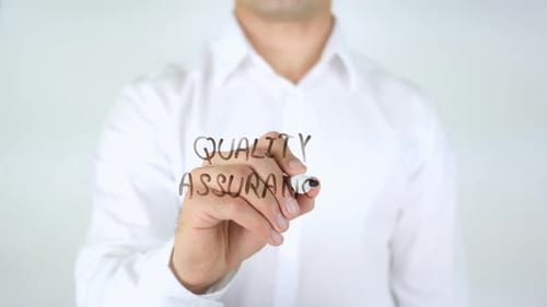 Writing Quality Assurance on Glass Background
