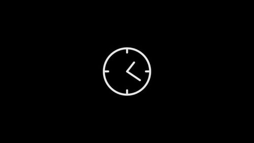 Synergy Collection: Animation of a clock in center over a black background