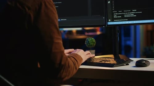 Annoyed IT Admin Having Difficulties with Damaged Computer Peripheral Close Up