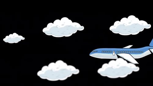 Avion volant dans le ciel Alpha Channel