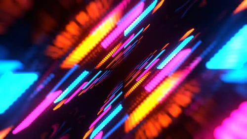 Pink Blue And Orange Dynamic Led Soundwave Motion Background Vj Loop In 4K