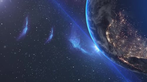 earth rotating realistic animation design