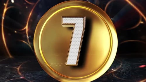 Golden Award Ceremony Countdown with Sparkling Numbers
