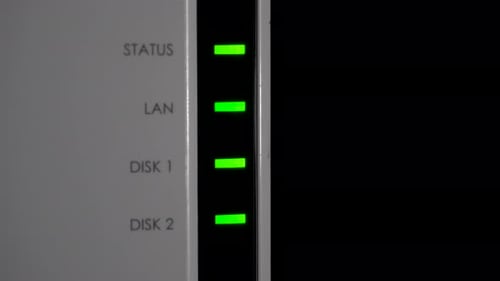 Close Up of Blinking Lights on Electronic Device
