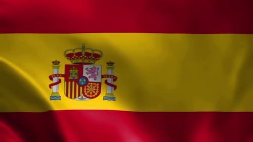 Realistic Waving Spain National Flag Animation