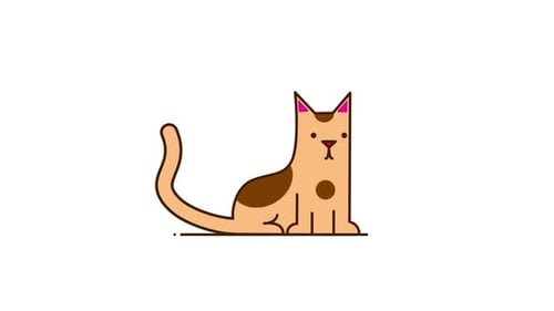 Animation Of A Cute Cat On A Transparent Background, Perfect Loop (Alpha Channel)