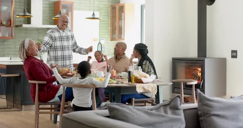 Family Gathering for Dinner in a Modern Home