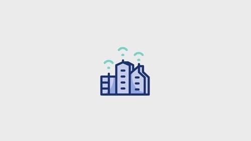 Icono animado de ciudad inteligente